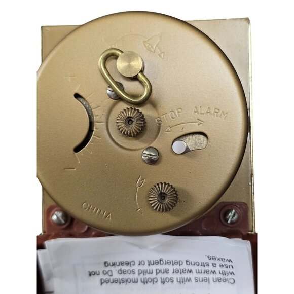 Vintage Westclox Travel Alarm Clock In Compact Brown Case - Picture 12 of 13